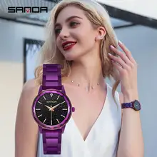Фиолетовые женские часы водонепроницаемые повседневные женские часы под платье женские 2019 кварцевые наручные часы креативное стекло