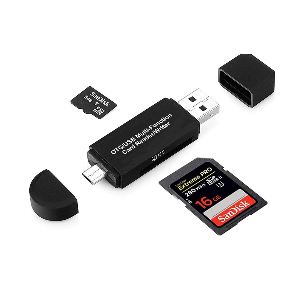 Micro USB OTG USB 2,0 адаптер SD/Micro SD Card Reader с Стандартный USB Мужской и Micro USB разъем для Планшеты