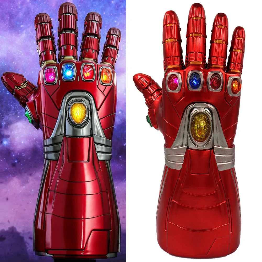 Новейшее железо человек Tony Stark Nano перчатки со светодиодами Thanos Gauntlet Бесконечность светодиодные перчатки косплей реквизит Дети Взрослые Размер