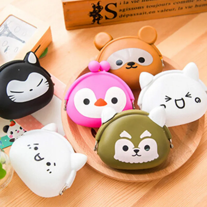  wholesale Cute Portable Cartoon Bag Change Coin Purse Case handbag girl wallet mini coin purse women bag silicone soft DL1919 