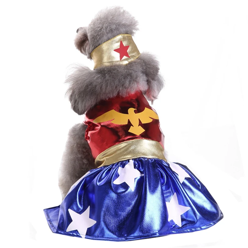 

Spring/Summer Dog Dress Fashion Heroine Cosplay Dog Dresses S-XL Pet Clothes For Small Medium Dogs Cats Supplies Wholesale noJA2