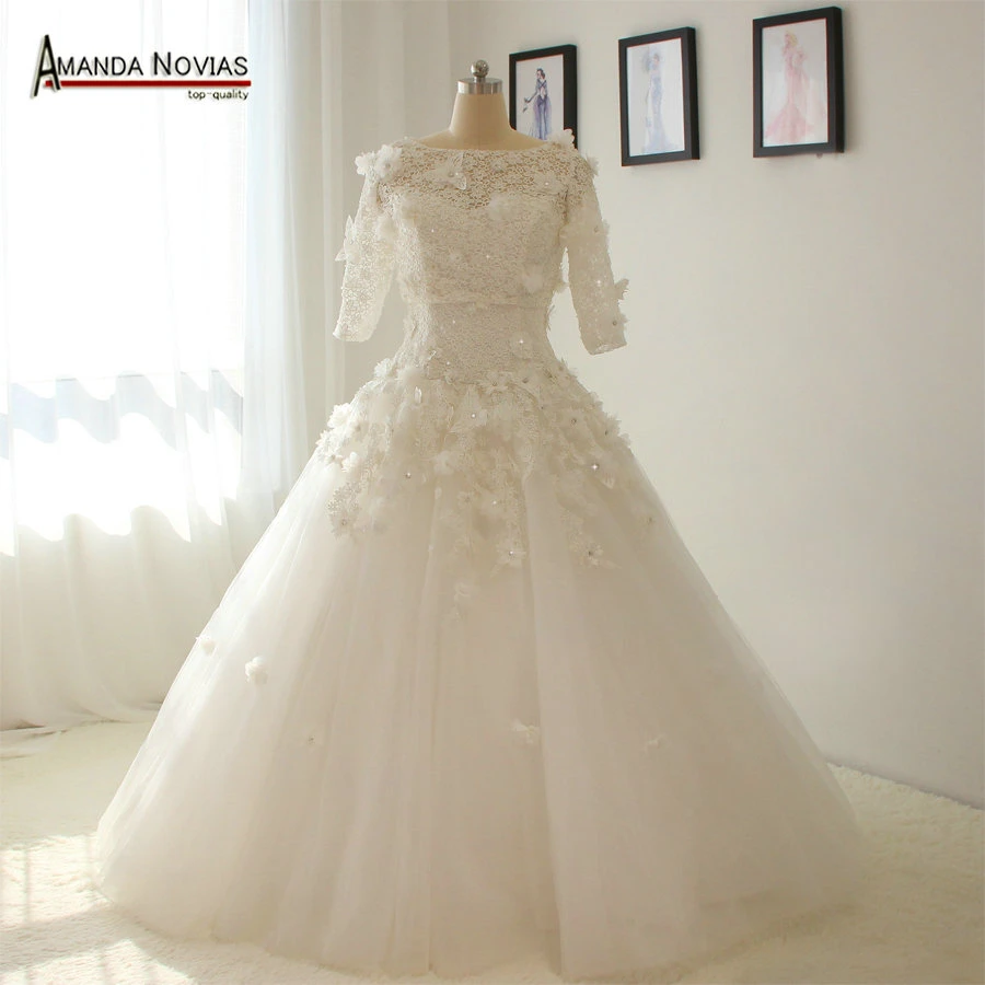 lace wedding dress no train