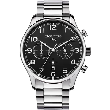 

HOLUNS Brand Fashion Men's Full stainless steel Military Casual Sport Watch waterproof relogio masculino quartz Wristwatch Sale