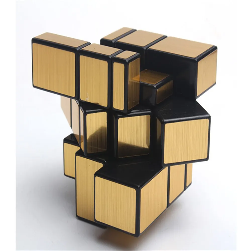 Профессиональный серебряные золотые наклейки три зеркало S Скорость Magic Cube