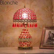 Современная Хрустальная настольная лампа в скандинавском стиле, железный художественный Настольный светильник для гостиной, ресторана, спальни, домашний декор, прикроватные светильники, E27