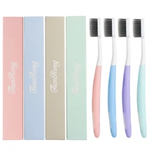 1 шт. зубная щетка Ультрамягкая зубная щетка бамбук древесный уголь нано щетка Зубная щетка для ухода за зубами для поддержания гигиены зубов щетка дропшиппинг