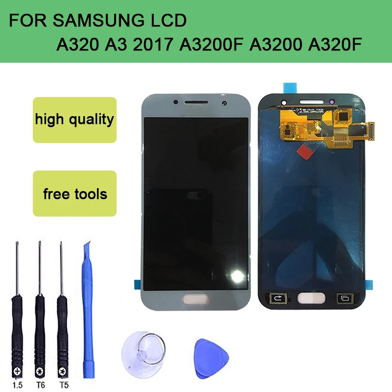 

SZHAIYU LCD For Samsung Galaxy A320 A3 2017 A320F Screen LCD Display LCD Touch Screen Digitizer Assembly With Tools