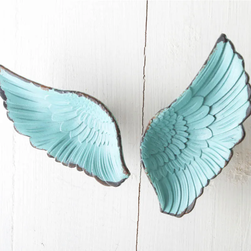 

Home Decoration Zinc Alloy Cabinet Knob Modern Style One Pair Angel Wings Drawer Pull Wardrobe Door Shoe Cabinet Drawer Handle