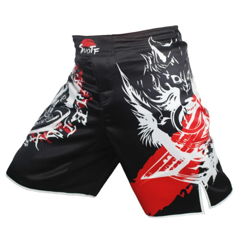 Treinamento de Boxe Calções de Boxe Faca Lobo Movimento Algodão Tamanho Solta Homem Mma Kickboxing Luta Shorts Muay Thai Troncos