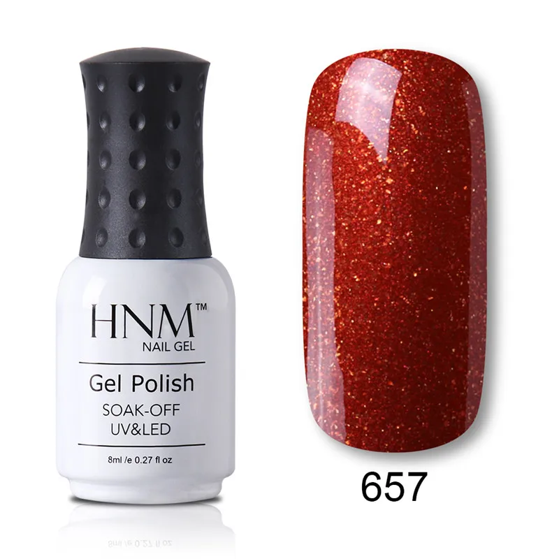 HNM 8 мл Лак для ногтей 194 цвет лак для ногтей Топ основа грунтовка гибридная Полуперманентная краска геллак Лаки лак штамповка эмаль - Цвет: 657