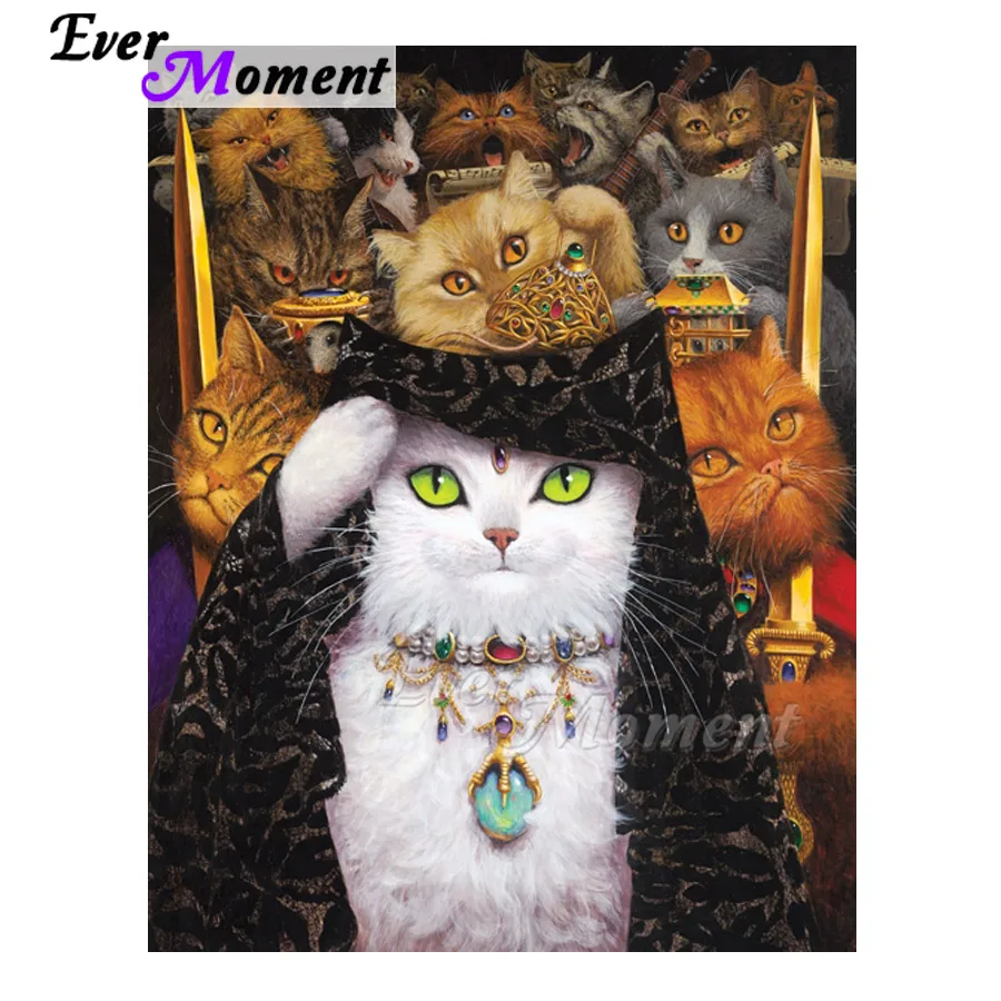 

Ever Moment Diamond Painting 5D DIY Cats Queen Picture Of Rhinestone Mosaic Full Square Drill Diamond Embroidery Decor 3F1845