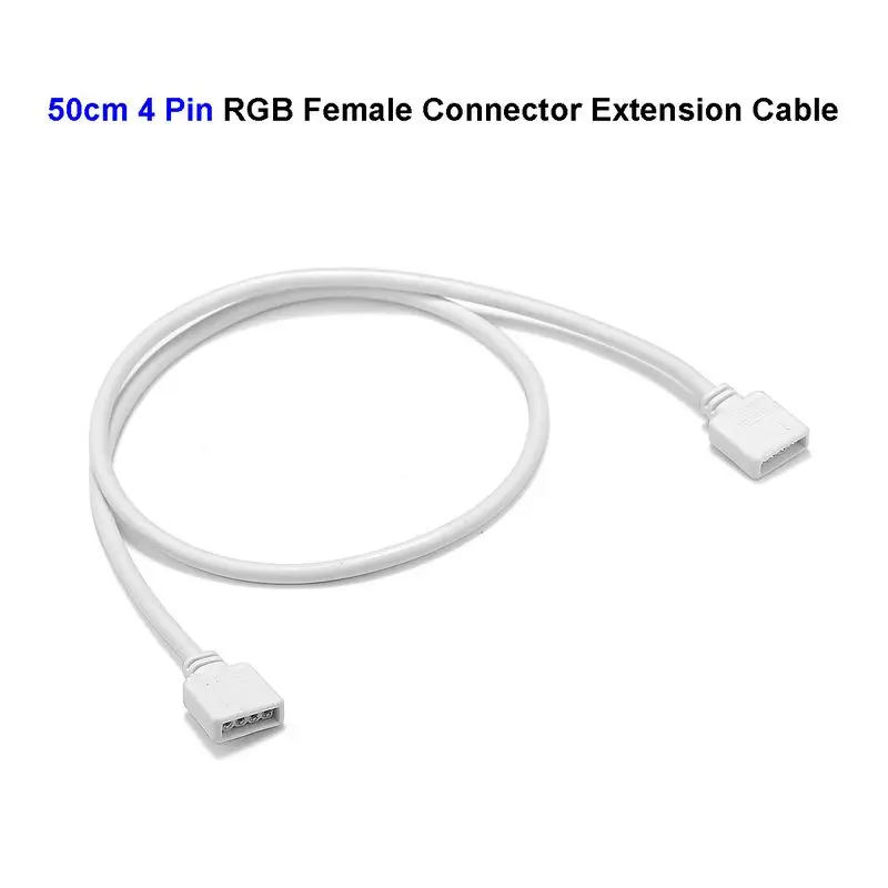 

4 Pin Female RGB Connector Power Extension Cable 50cm LED Connectors Electric Wires For 5050 RGB LED Strip Lights
