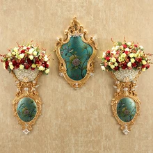 Европейский роскошный Алмазный Цветочный ангел, настенная ваза из смолы, украшение для дома, настенный цветочный горшок, настенное украшение для ресторана