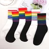 Winter Women's Socks Cotton Rainbow Stripes Socks Christmas Fashion Warm Christmas Casual Tide Socks harajuku korean ► Photo 1/6