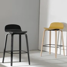 Современный классический Модный популярный Лофт деревянный дизайн твердый деревянный Роскошный кухонный зал мягкий цветной барный стул 1 шт