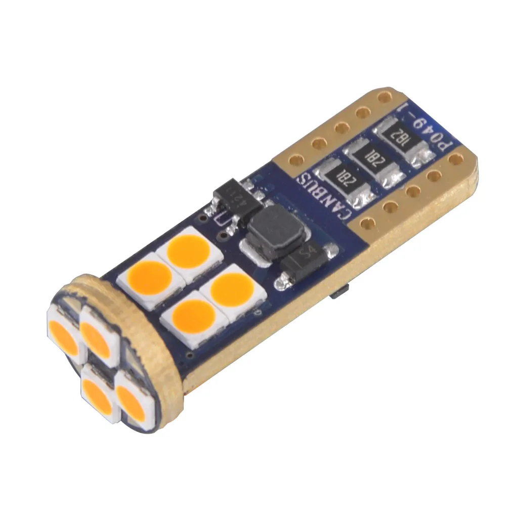 100 шт супер яркий T10 светодиодный 194 501 W5W 12 SMD 3030 автомобильные Внутренние огни авто габаритные лампы DC 12-24 V - Испускаемый цвет: Amber