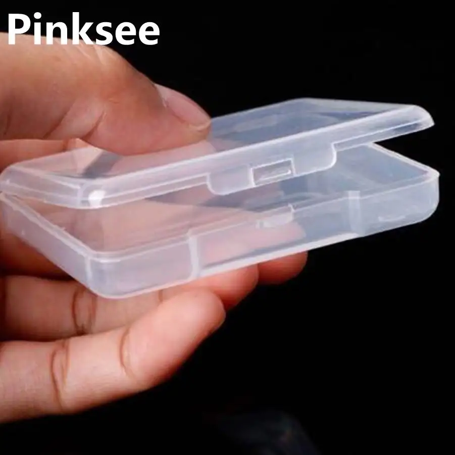 1PC Plastic Rectangular Clear Transparent Jewelry Storage Box Piercing Collection Container Organizer Display Case 8 Styles