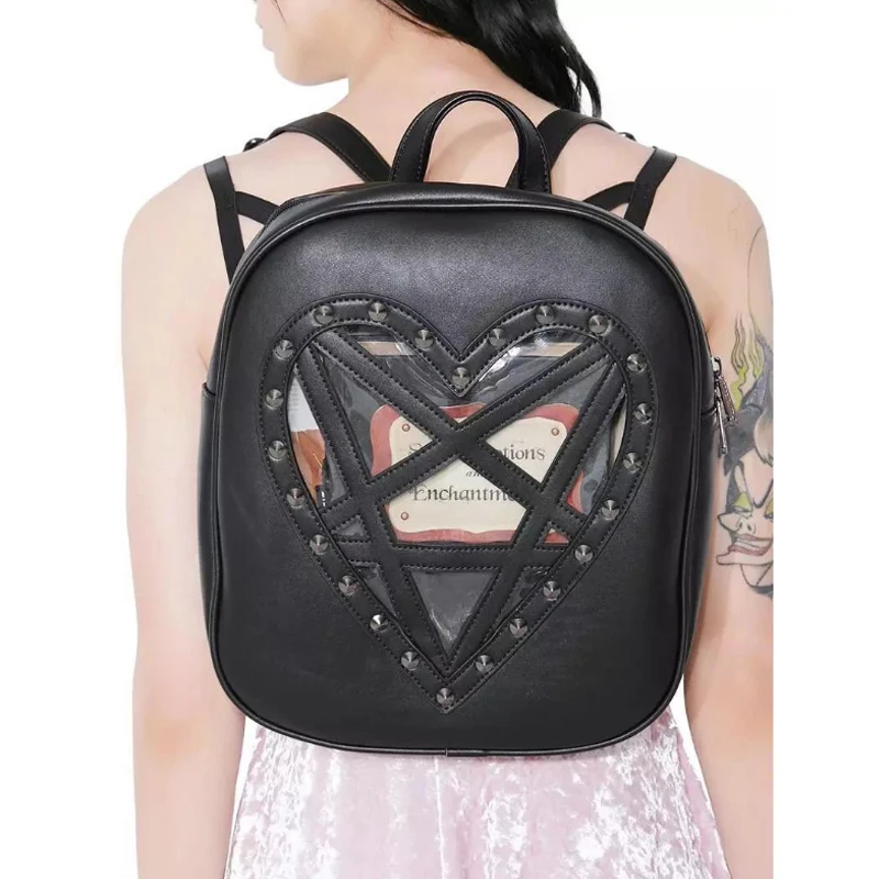 Buyuwant, темный рюкзак в стиле панк с заклепками в готическом стиле, школьный рюкзак, женский рюкзак, женская сумка, Mochila bolsos BW05-BP-tmaxld