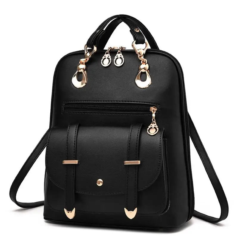 

KINGTH GOLDN High Quality Women Backpacks Fashion Causal School Bags Travel Shoulder Bag PU Leather Girls Backpacks Female