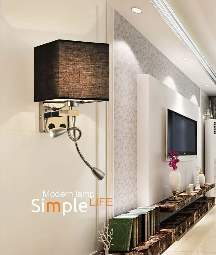 Modern 2 LEDs wall light bed lamp reading lighting hotel ...