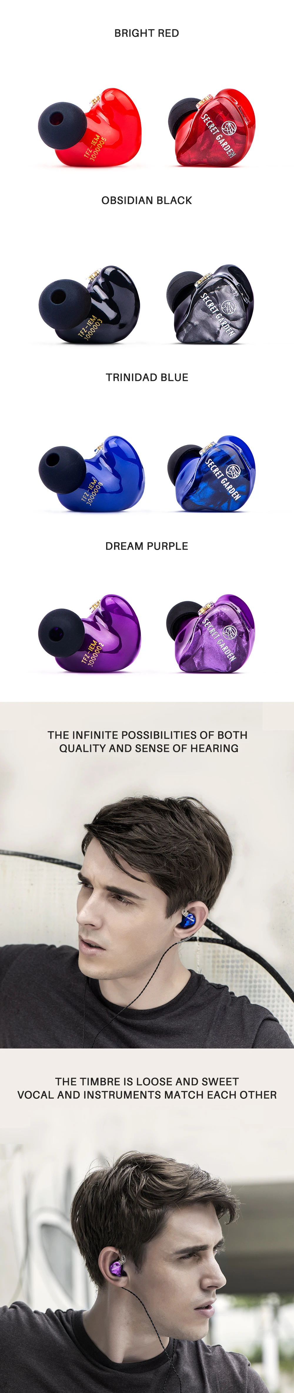 TFZ SECRET GARDEN 3 3*Knowles Dynamic+ Balanced Armature Hybrid driver In-ear earphone Adjusting impedance