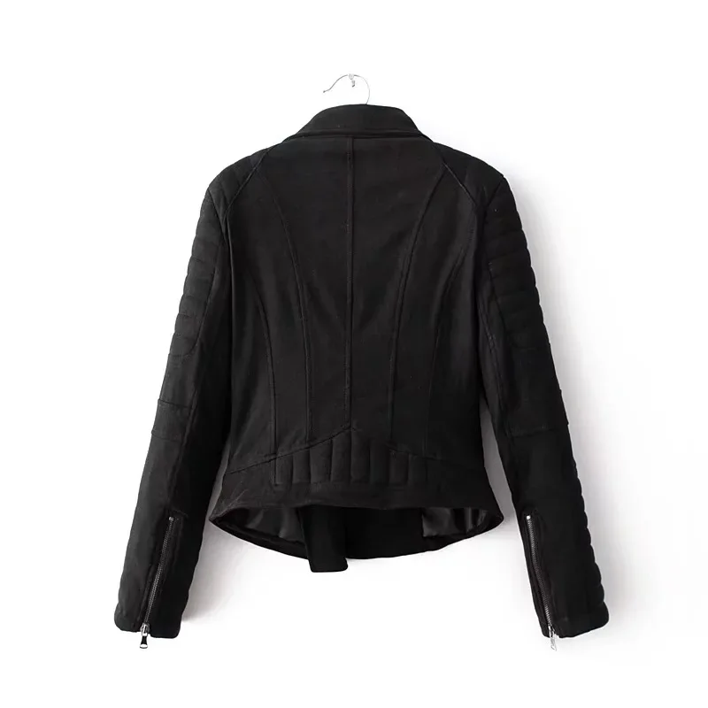 Faux leather jackets women zipper black suede jacket ladies outerwear short slim basic motorcycle biker jackets winter coat 2018 Faux leather jackets women zipper black suede jacket ladies outerwear short slim basic motorcycle biker jackets winter coat 2018