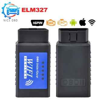 

High Quality ELM 327 WIFI OBD 2 V 1.5 Diagnostic tool OBDII ELM327 V1.5 Code Reader With Chip PIC18F25k80 For IPhone/Android
