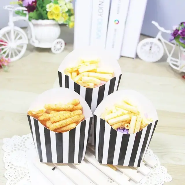 Buy GiveU 24pcs/lot Stripes Fry Containers French Fry