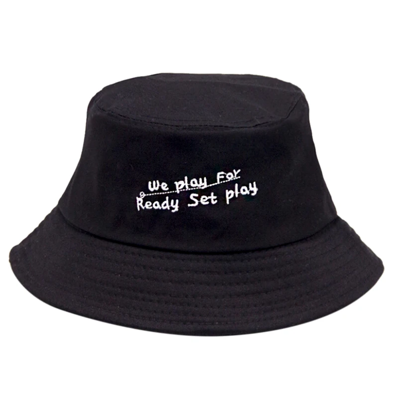 

Outdoor Fishing Bucket Hats For Men Letter Print Panama Women Summer Beach Sun Fisherman Hat Hip Hop Cap Cotton Hat