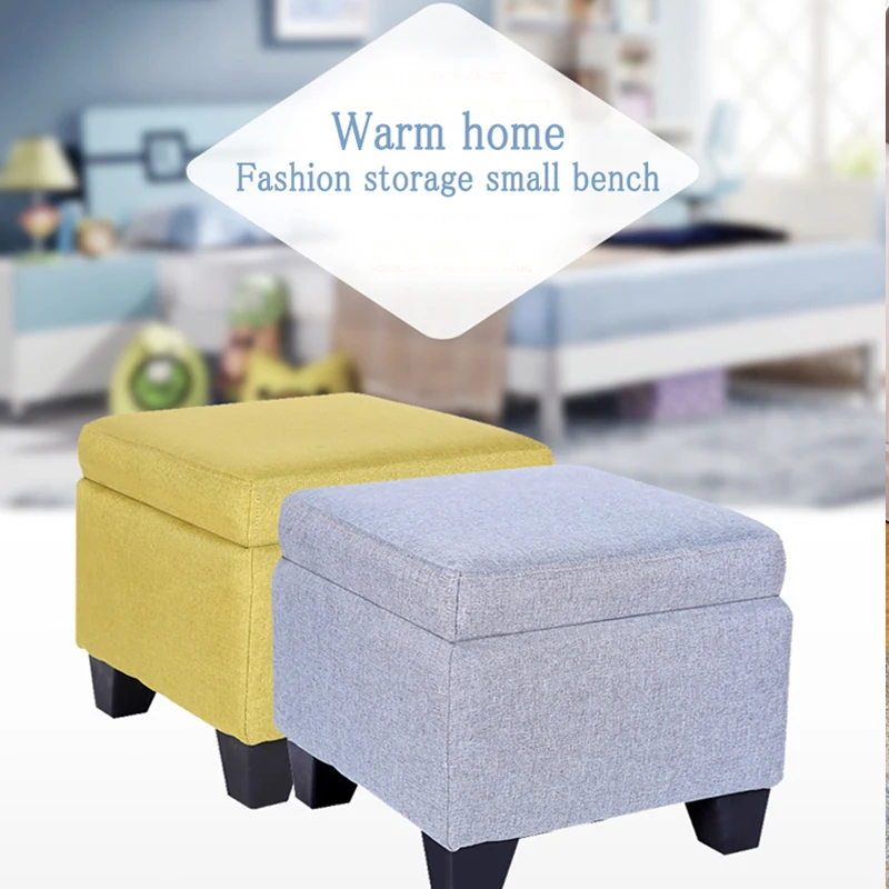 Wooden Chair Storage Box Storage Stool Bench Removable Lid Breathable Fabric Chairs Sofa Foot Stool Home Furniture Space Saving Wooden Chair Storage Box Storage Stool Bench Removable Lid Breathable Fabric Chairs Sofa Foot Stool Home Furniture Space Saving