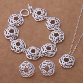 

AS216 Hot Sell Silver Plated Set, 925 Stamped Jewelry Sets Bracelet 101 + Necklace 697 + Earring 334 /dreamila Bkyakcfa