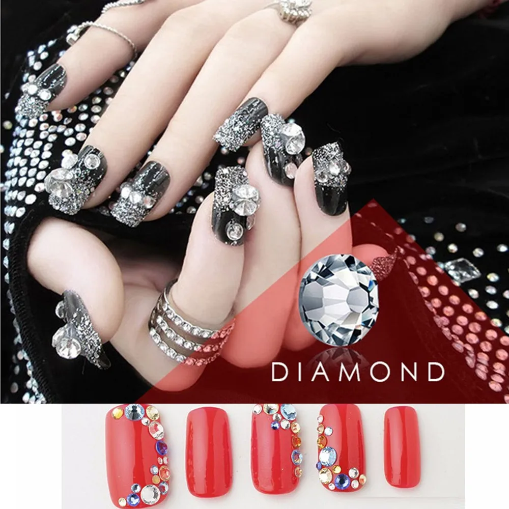 

Super Glitter SS3-SS40 Mix 1440pcs Crystal AB Flat Back Nail Rhinestone 3D DIY Nail Art Decoration Beauty Manicure Accessories