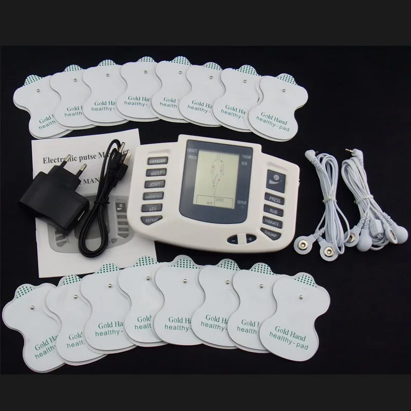 JR309 Health Care Electrical Massageador Tens Acupuncture Therapy Machine Slimming Body Stimulator Sculptor Massager 16pcs Pads