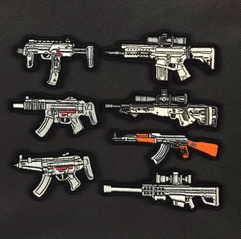 

MK18 SIG-MCX 81-1 Gun Patch MP5 Embroidery Tactical Patch Hook Loops Military Badge Cloth Combat Armband Gear Brassard