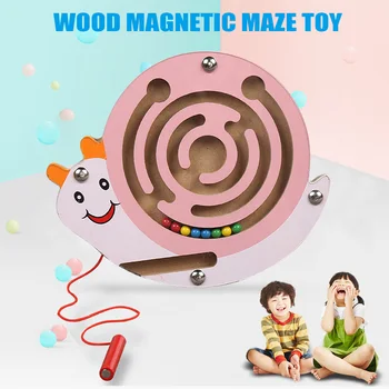 

Wooden Magnetic Maze Puzzle Labyrinth Brain Teaser Toy Game Kids Early Learning YJS Dropship