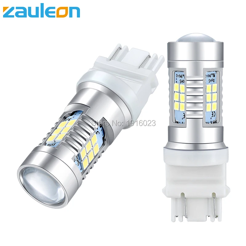 Zauleon 2 шт. T25 3157 светодиодный DRL P27/7 Вт 3156 P27W лампа заднего хода белый 6000K 901 люмен