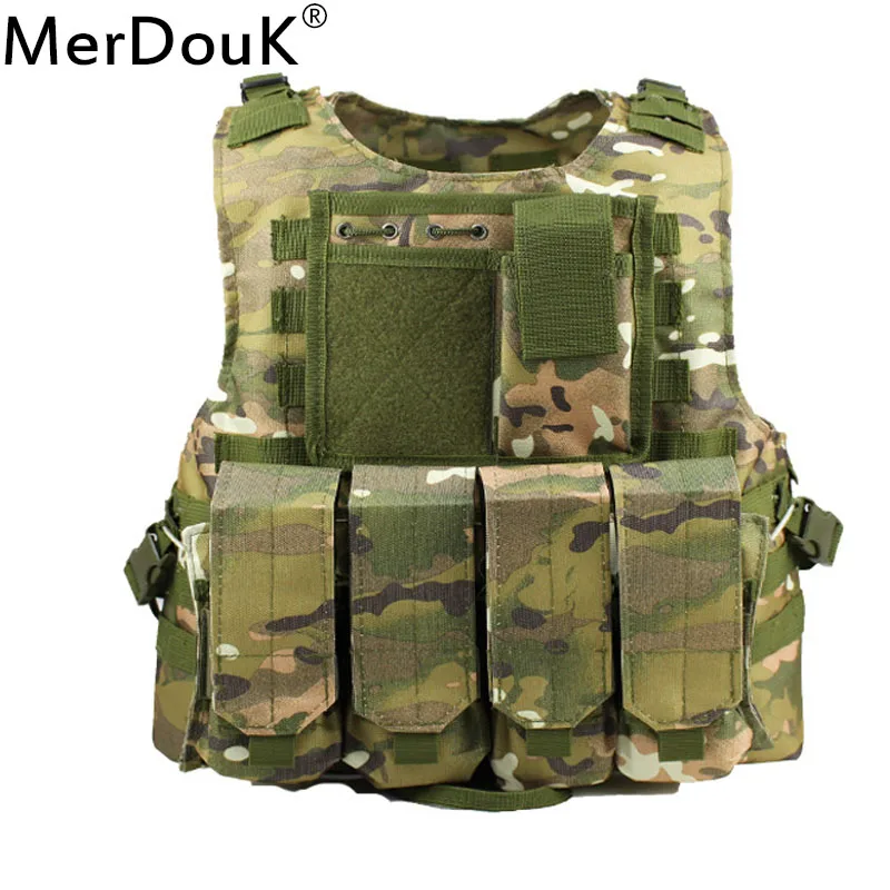 

Mens Tactical Vest Military Special Forces SWAT Polices Camouflage Molle Vest Jungle Equipment Combat Carrier