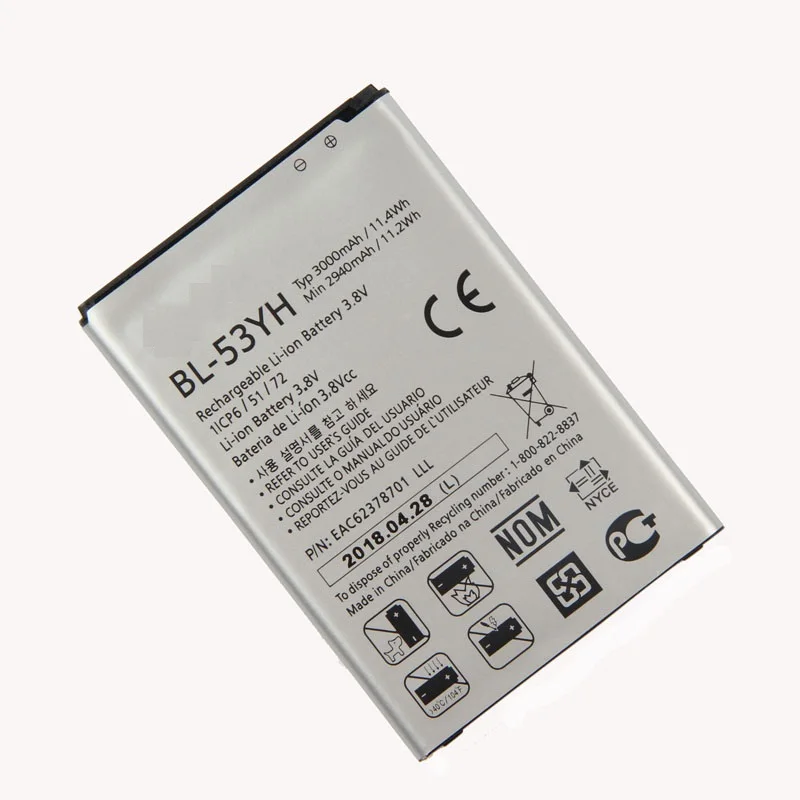

For LG BL-53YH Battery for LG Optimus G3 D850 D851 D855 LS990 D830 VS985 F400 LG G3 BL53YH