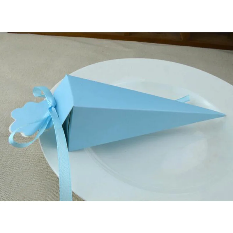 50pcs Ice Cream Candy Box Wedding Gift Sweet Box With Ribbon Wedding Gifts For Guests Wedding Decoration Event Party Supplies bridesmaid gift bags