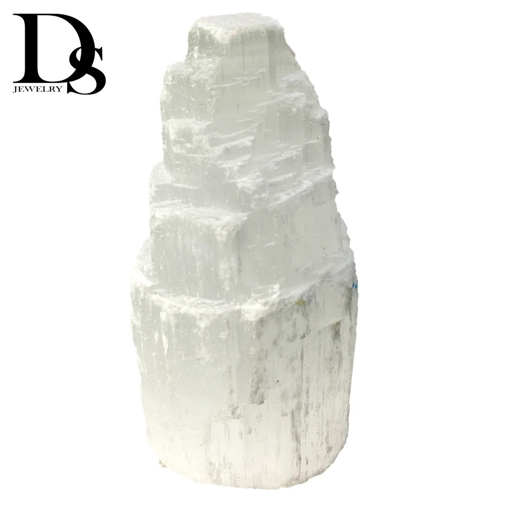 

5cm Natural Raw Selenite Lamp Rockery Crystal Gemstone Tower Meditation Reiki Healing Mental remove negative energy Home Decora