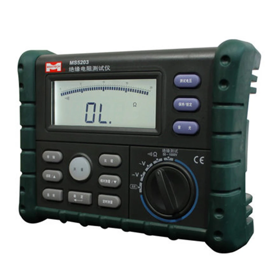 

MASTECH MS5203 High Precision Megger Digital Insulation Resistance Meter Tester Multimeter 10G 1000V Medidor De Aterramento
