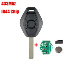 New 2019 Chip Keyless Entry Transmitter 433/315MHz Remote Key For BMW EWS X3 X5 Z3 Z4 1/3/5/7 Series ID44/PCF7935 stenzhorn 433mhz remote key fob 3button for bmw ews x3 x5 z3 z4 1 3 5 7 series 2002 2003 2004 2005 with hu92 blade without chip