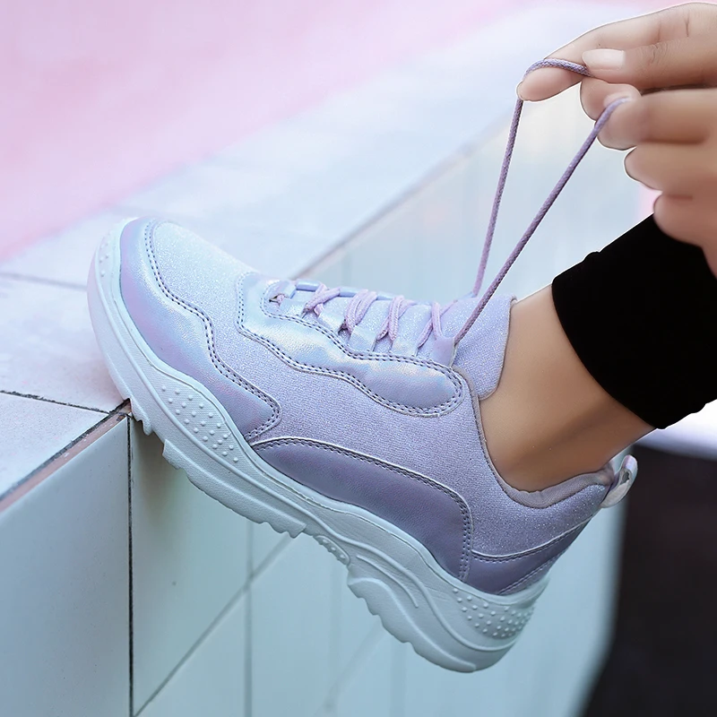 New Trend Gym Shoes For Girls Thick Soled Women Running Shoe Purple Pink Jogging Ladies Shoes Big Size 42 Female Sports Sneakers New Trend Gym Shoes For Girls Thick Soled Women Running Shoe Purple Pink Jogging Ladies Shoes Big Size 42 Female Sports Sneakers