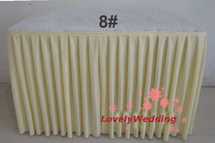 75cm Height Ice silk wedding table skirt table cloth decoration/polyestertable skirt wedding banquet