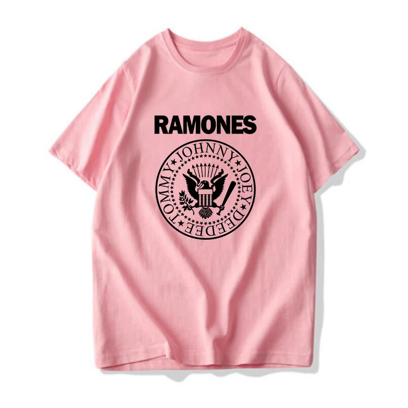 

punk rock cotton t-shirt woman vogue pink t shirt summer tops for women 2019 ramones tshirt womens harajuku print graphic tees