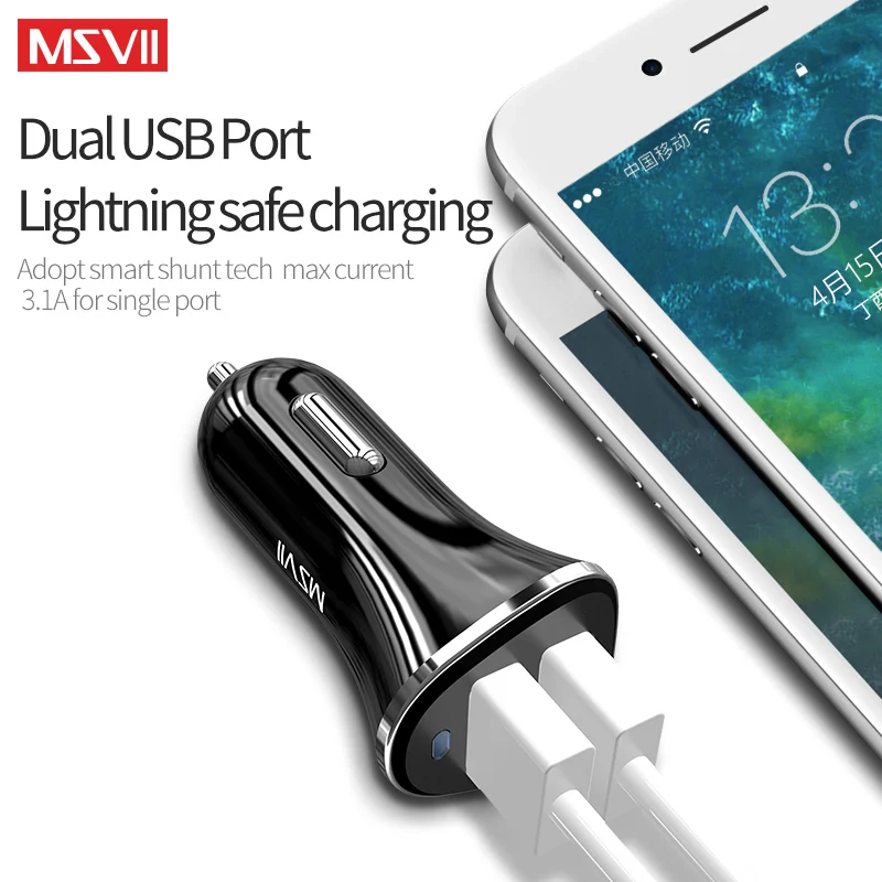 MSVII мини USB Автомобильное зарядное устройство для мобильного телефона планшет 3.1A