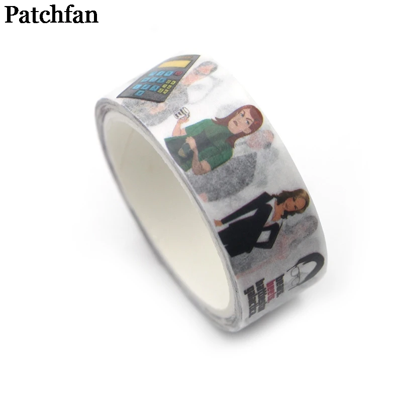 Patchfan офис, ТВ-шоу 90s Винтаж забавные DIY Скрапбукинг дети клей васи Маскировочная Лента Печатный узор наклейки A2150