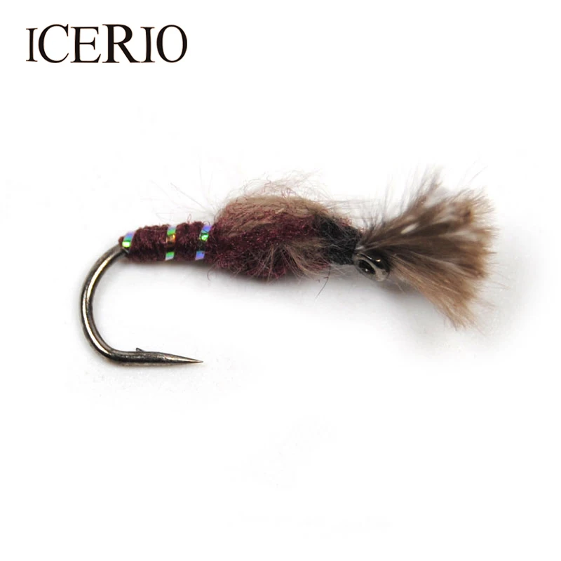ICERIO 8PCS 12 Grey Nymphs Emerger Fly Fishing Trout Lurestrout lure