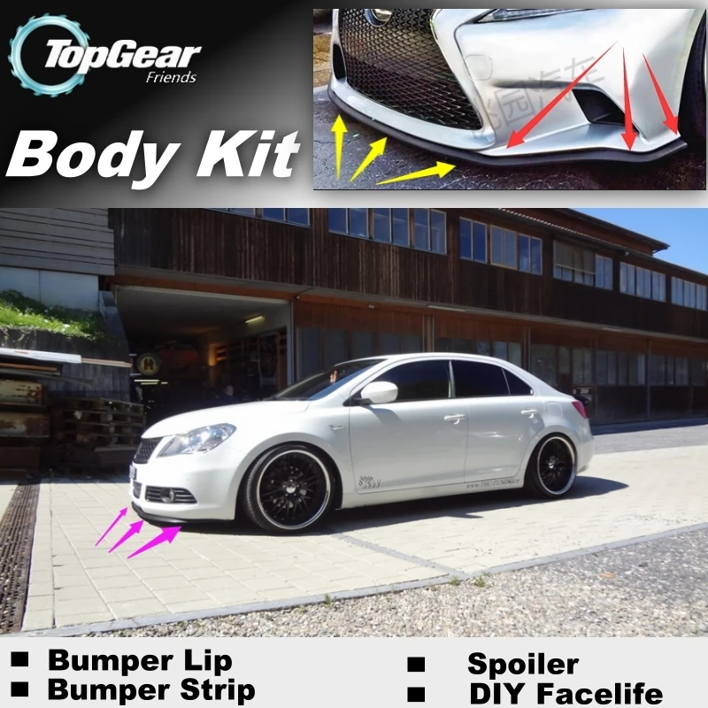

Bumper Lip Deflector Lips For Suzuki Kizashi 2009~2015 Front Spoiler Skirt For TopGear Friends Car Tuning / Body Kit / Strip