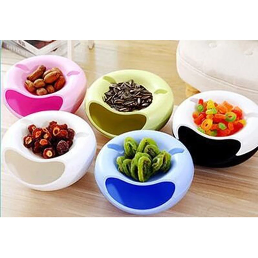 Multi-function Snacks Storage Box Double Dish Fruit Phone Holder For Pistachios Candies Condiments Coins Storage Waterproof Bowl